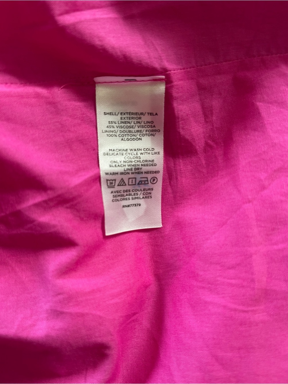 NWT Ann Taylor Fuchsia Linen Blend V-Neck Midi Dress - sz 12 - Picture 6 of 10